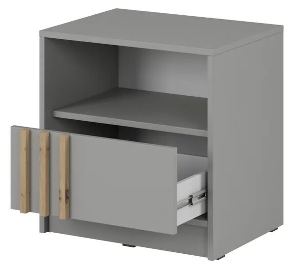 Noční stolek MARFA - šedý / dub artisan
