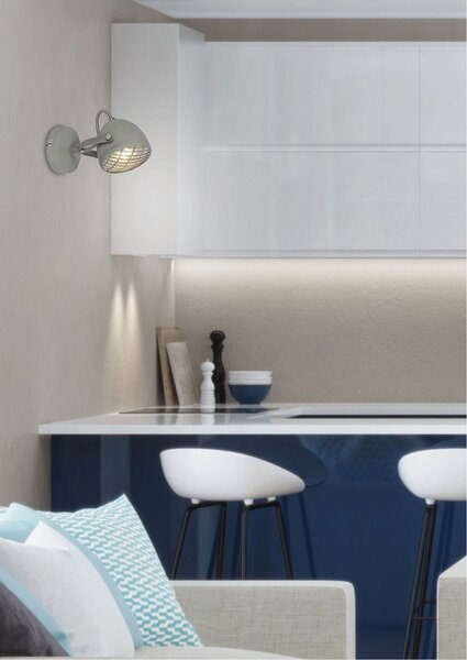 Nástěnné industriální bodové svítidlo PENT - 1xGU10, 50W, šedé