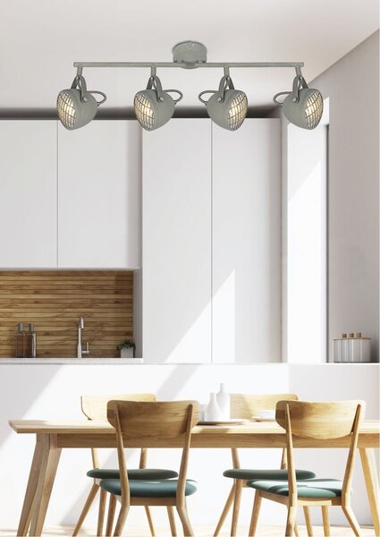 Stropní industriální bodové světlo PENT - 4xGU10, 50W, šedé