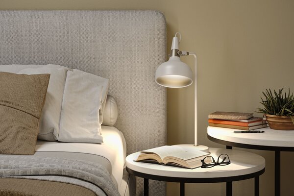 Paulmann 78482 Juna, bílá stolní lampa z kovu, 1xE14, výška 51cm