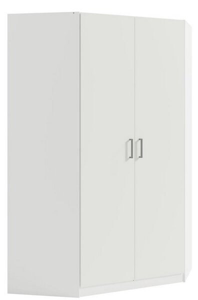 Rohová šatní skříň 117 cm CERETE 6 - bílá
