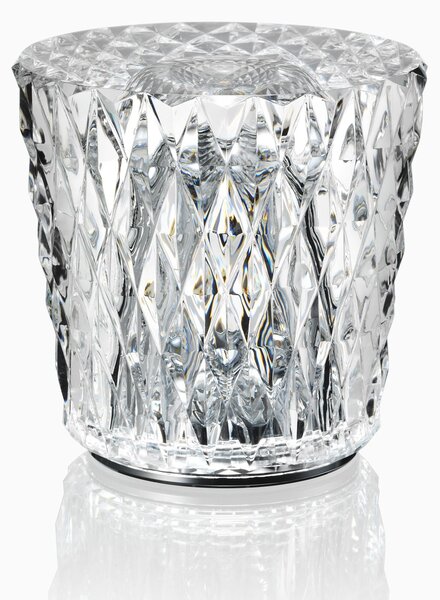 Ambientec Gacrux, bateriová lampička z křišťálového skla, LED 2000K dotykové stmívání, Ø8x8,2cm, IP66