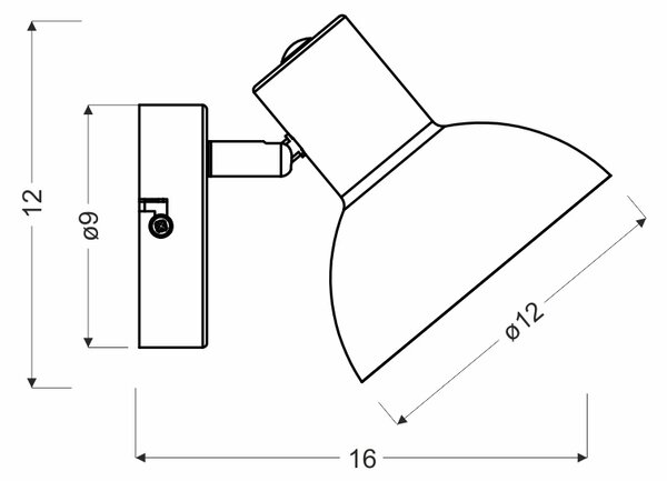 Bodové nástěnné osvětlení DISO - 1xE27, 40W, černé / zlaté