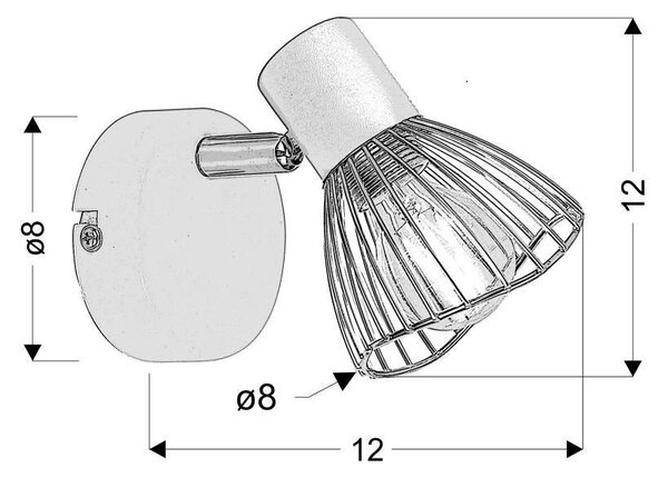 Nástěnné bodové osvětlení FLY - 1xE14, 40W, černé