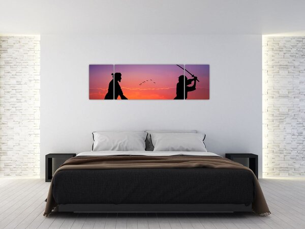 Obraz - Samurajové (170x50 cm)