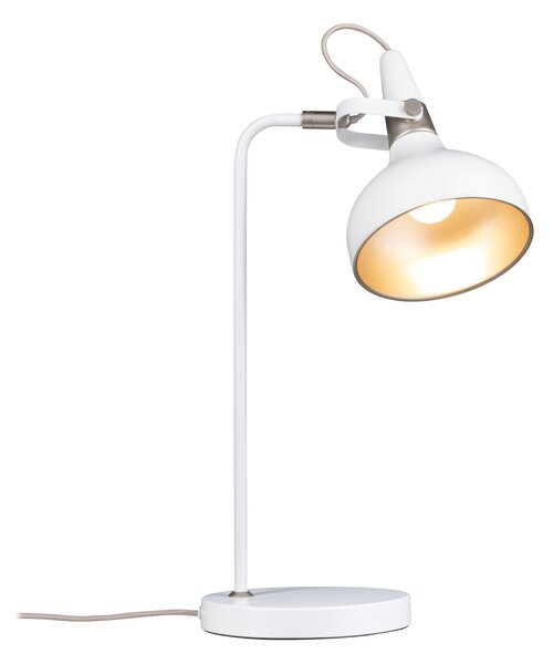 Paulmann 78482 Juna, bílá stolní lampa z kovu, 1xE14, výška 51cm
