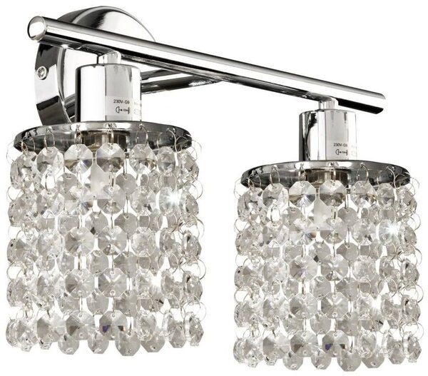 Art deco nástěnné osvětlení ROYAL - 2xG9, 40W, chromované / čiré
