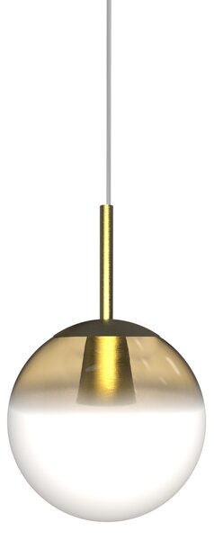 Sikrea 9368 Eva, moderní závěsné svítidlo z ručně foukaného bronzového/bílého skla, 1xE27, Ø18cm