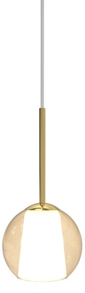 Sikrea 4295 Emy, moderní závěsné svítidlo z ručně foukaného jantarového skla, 1xG9, Ø10cm