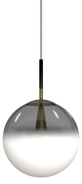 Sikrea 5869 Eva, moderní závěsné svítidlo z ručně foukaného kouřového/bílého skla, 1xE27, Ø25cm