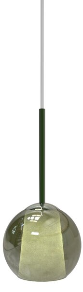Sikrea 5285 Emy, moderní závěsné svítidlo z ručně foukaného zeleného skla, 1xE14, Ø14cm