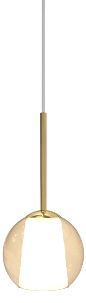Sikrea 4554 Emy, moderní závěsné svítidlo z ručně foukaného jantarového skla, 1xE14, Ø14cm