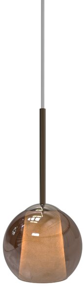 Sikrea 4707 Emy, moderní závěsné svítidlo z ručně foukaného hnědého skla, 1xE14, Ø14cm