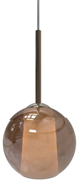 Sikrea 5360 Emy, moderní závěsné svítidlo z ručně foukaného hnědého skla, 1xE27, Ø20cm