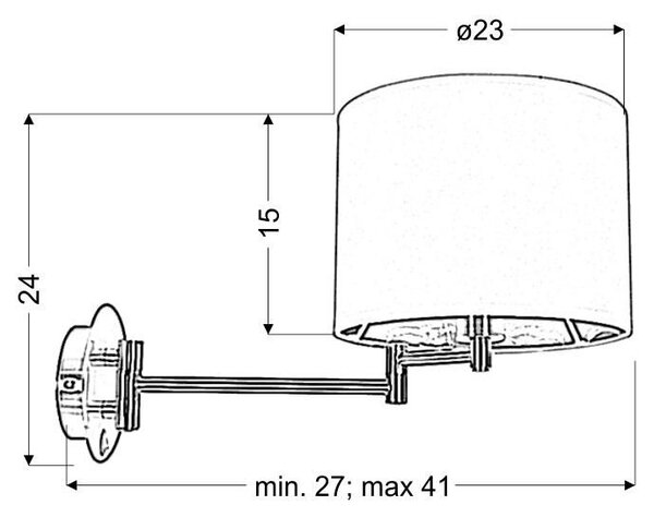 Čtecí nástěnná lampa s vypínačem ALEXIA - 1xE14, 40W, chromovaná / bílá