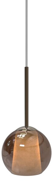 Sikrea 4325 Emy, moderní závěsné svítidlo z ručně foukaného hnědého skla, 1xG9, Ø10cm
