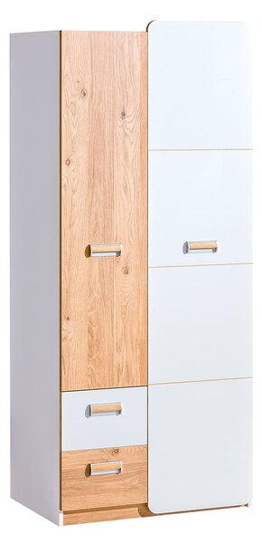 Kombinovaná šatní skříň 80 cm CEDAR - dub nash / bílá