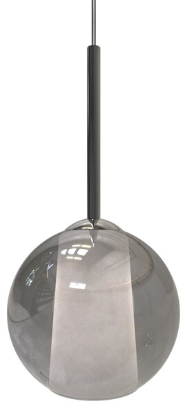 Sikrea 5780 Emy, moderní závěsné svítidlo z ručně foukaného kouřového skla, 1xE27, Ø25cm