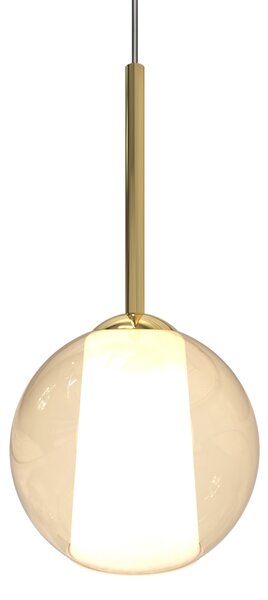 Sikrea 5759 Emy, moderní závěsné svítidlo z ručně foukaného jantarového skla, 1xE27, Ø25cm
