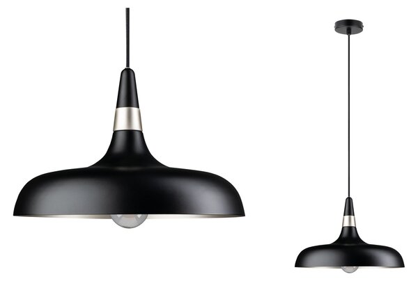 Paulmann 78481 Juna, černé závěsné svítidlo z kovu, 1xE27, Ø34,2cm