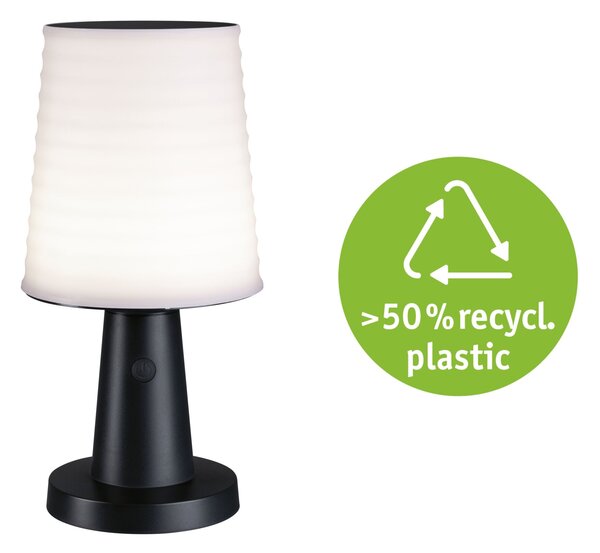 Paulmann 94611 Ilanga, černá solární lampička na baterii, 2,1W LED 2700K, výška 30cm, IP44