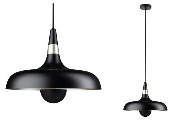 Paulmann 78481 Juna, černé závěsné svítidlo z kovu, 1xE27, Ø34,2cm