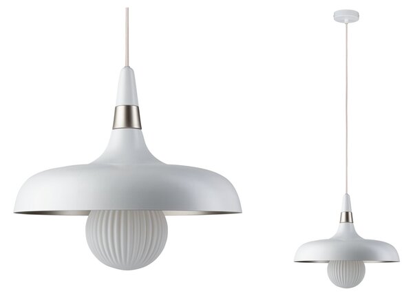 Paulmann 78484 Juna, bílé závěsné svítidlo z kovu, 1xE27, Ø34,2cm