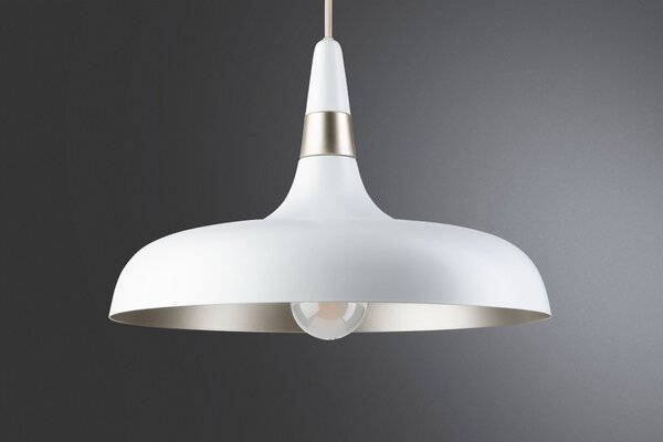 Paulmann 78484 Juna, bílé závěsné svítidlo z kovu, 1xE27, Ø34,2cm