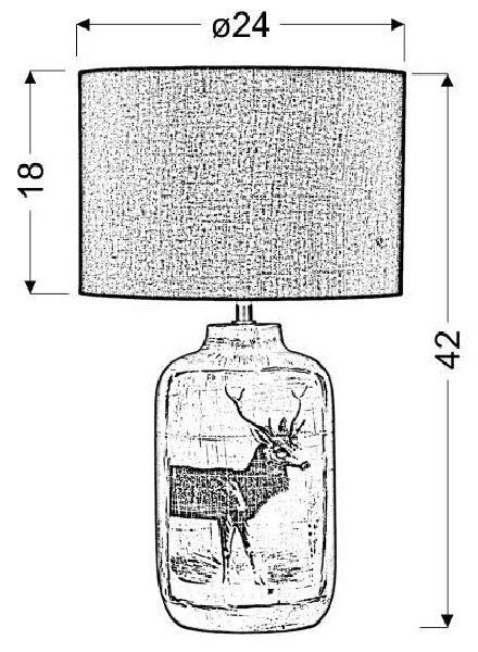 Stolní lampička WALIA - 1xE27, 60W, černá / stříbrná