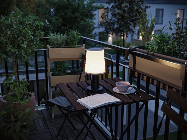 Paulmann 94611 Ilanga, černá solární lampička na baterii, 2,1W LED 2700K, výška 30cm, IP44
