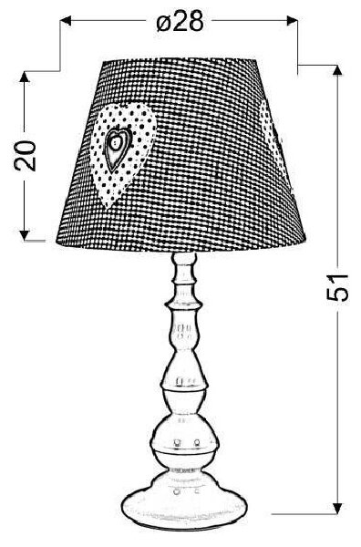 Stolní lampička do dětského pokoje SWEET - 1xE27, 60W, bílá / růžová