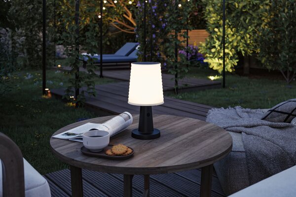 Paulmann 94611 Ilanga, černá solární lampička na baterii, 2,1W LED 2700K, výška 30cm, IP44