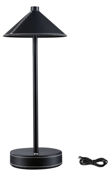 Paulmann 71175 Pellini, černá stolní lampička na baterii, 2W LED 3000-6500K, výška 37cm