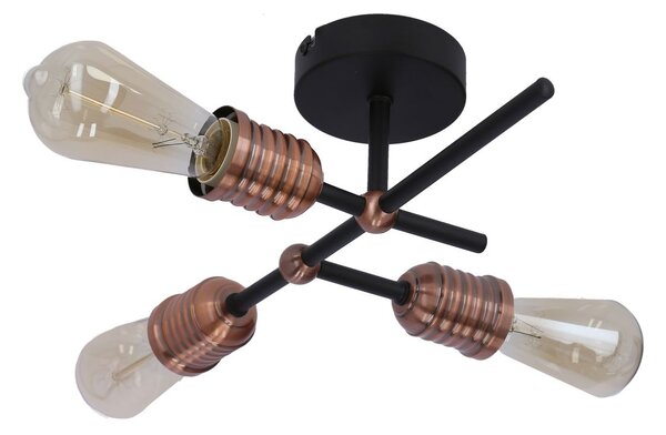 Stropní / nástěnné svítidlo KIRIMU - 3xE27, 60W, černé