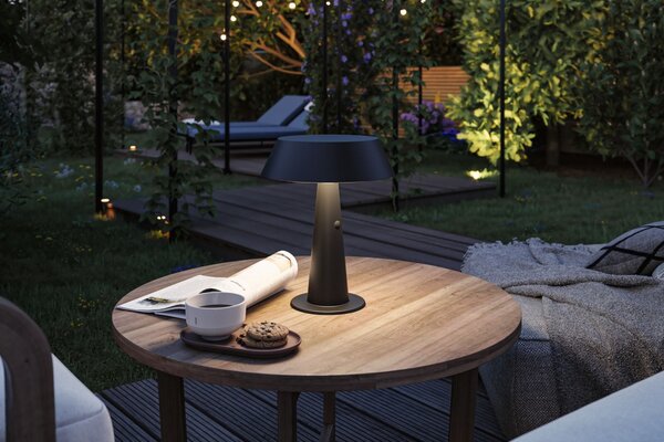 Paulmann 94612 Soala, černá solární lampička na baterii, 2,1W LED 2700K, výška 30,6cm, IP44