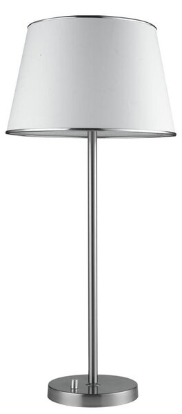 Klasická stolní lampa IBIS - 1xE14, 40W, stříbrná / bílá