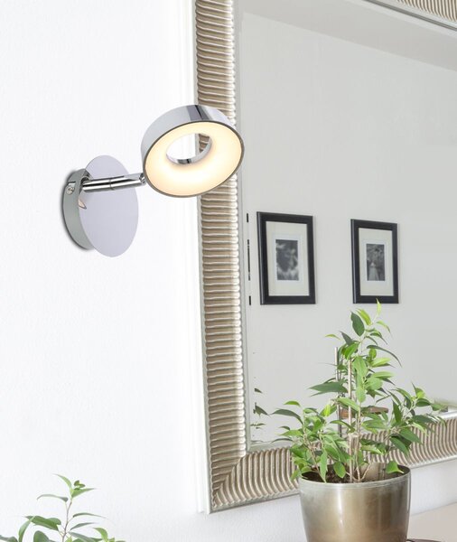 LED nástěnná lampa na čtení ISLA - 1x4W, 3000K (teplá bílá), chromovaná