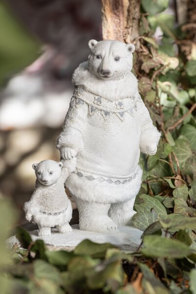 Okouzlující vánoční figurka polární medvědice s mládětem Polar Bear – 14*24*26 cm - J-Line by Jolipa