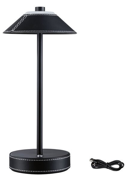 Paulmann 71173 Pellini, černá stolní lampička na baterii, 2W LED 3000-6500K, výška 33cm