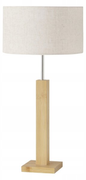 STOLNÍ LAMPA BÍLÁ BÉŽOVÁ S BAMBUSOVOU ZÁKLADNOU MODERNÍ BENITO 57X28 CM