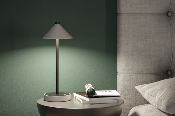 Paulmann 71176 Pellini, béžová stolní lampička na baterii, 2W LED 3000-6500K, výška 37cm