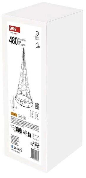 Emos Vánoční LED stromek, 180 cm, 7W venkovní i vnitřní, teplá bílá