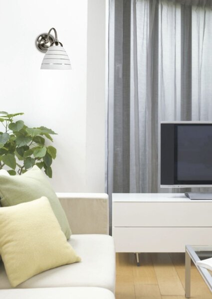 Nástěnné osvětlení ULI - 1xE27, 60W, stříbrné / bílé