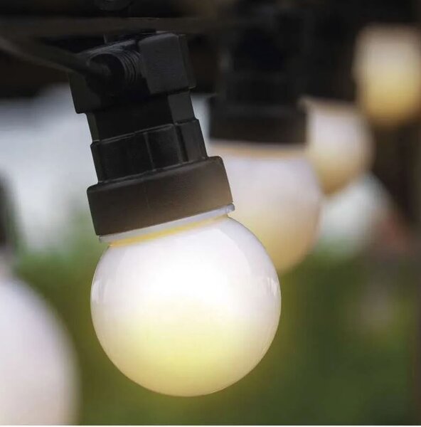 Emos LED světelný párty/vánoční řetěz 10x koulička mléčná, 5 m, venkovní i vnitřní, teplá bílá