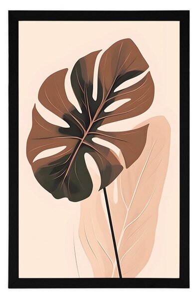 Plakát abstraktní botanické tvary monstera