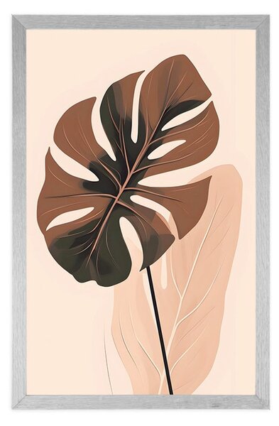 Plakát abstraktní botanické tvary monstera