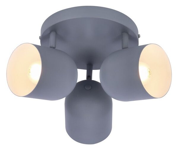 Stropní bodové osvětlení AZURO - 3xE27, 40W, kulaté, matné šedé