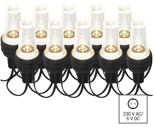 Emos LED světelný párty/vánoční řetěz 10x kužel čirá, 4,5 m, venkovní i vnitřní, studená bílá