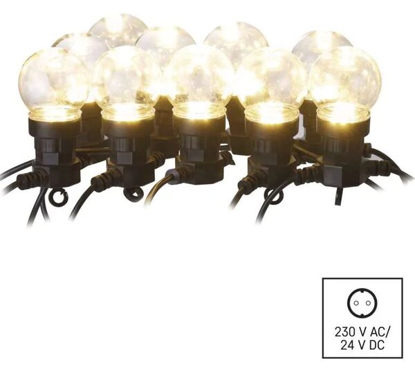 Emos LED světelný párty/vánoční řetěz 10x koulička čirá, 5 m, venkovní i vnitřní, teplá bílá