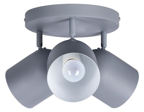 Stropní bodové osvětlení AZURO - 3xE27, 40W, kulaté, matné šedé